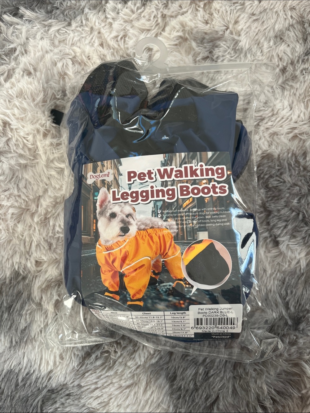 Navy Blue Pet Walking Legging Boots Protective Gear